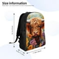 thumbnail image 4 of Disketp Countryside Colorful Floral Cow Mochila Unisex de Apertura Lateral Completa, Mochila para Laptop para Escuela, Trabajo y Viajes, 4 of 8