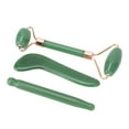 thumbnail image 1 of Outils Faciaux Gua Sha, Rouleau Anti-Âge Double Extrémité Rouleau de Jadestone 3 Pcs Dégradé Portable pour Usage Domestique Vert, 1 of 7