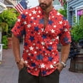 thumbnail image 6 of Ankishi Patriotic Button Down Shirts for Men Colorful Star Casual Short Sleeve Vacation Shirts Holiday Tops for Memorial Day, 6 of 9