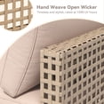 thumbnail image 4 of YODOLLA 7-Piece Patio Furniture Set with Tea Table, Rattan Wicker Outdoor Sectional Furniture Sofa Conversation Set, Brown Rattan& Beige Cushions, 4 of 8