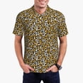 thumbnail image 5 of Yiaed LeopardPrint Men's Short Sleeve Polo Shirt,Golf Polo for Men Three-Button Golf Shirt Athletic Casual Collared T-Shirt- XX-Large, 5 of 7