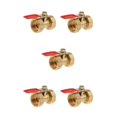 thumbnail image 2 of ZheElen Valve à Bille en Laiton Fileté Polyvalent pour de Multiples Utilisations FF 20mm Rouge 5Set, 2 of 6