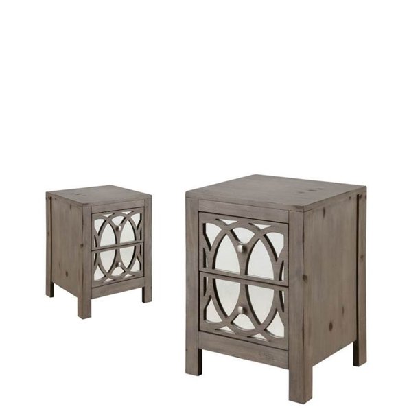 Home Square Set Of 2 Rustic Nightstand In Brown Cherry Walmart Com Walmart Com