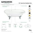 thumbnail image 5 of Aqua Eden VCT7DE7232NL0 72" Cast Iron Oval Double Ended Clawfoot Tub (7" Faucet Drillings), White/Matte Black, 5 of 6