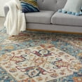 thumbnail image 6 of Nourison Passion Ivory/Light Blue 6'7" x 9'6" Area Rug, Vintage, Boho, Bed Room, Living Room, Dining Room, Kitchen, , Easy Cleaning, Non Shedding (7' x 10'), 6 of 8