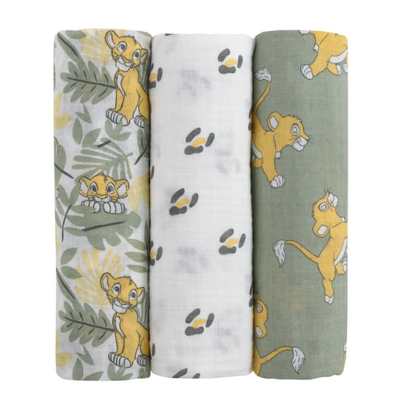 Disney Lion King 3 Piece Muslin Swaddle Baby Blankets