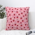 thumbnail image 4 of Yiaed Strawberry and Ladybugs Print Pillow Covers Super Soft Decorative Square Throw Pillow Covers Case Cushion Covers for Sofa Couch Bedroom Car Decor（No pillow core）-16"x16", 4 of 7
