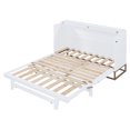 thumbnail image 5 of Harper & Bright Designs Queen Murphy Bed Wall Bed with Gold Leg, Queen Size Cabinet Bed Folding Wall Bed with Frosted Glass Doors Design and Fake Drawers, White, 5 of 12