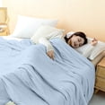 thumbnail image 5 of 110x150cm Blue Gray Two Tone Summer Quilt by Dusknt Soft Lightweight Breathable Reversible Bed Comforter for Hot Sleepers Machine Washable Bedding, 5 of 6