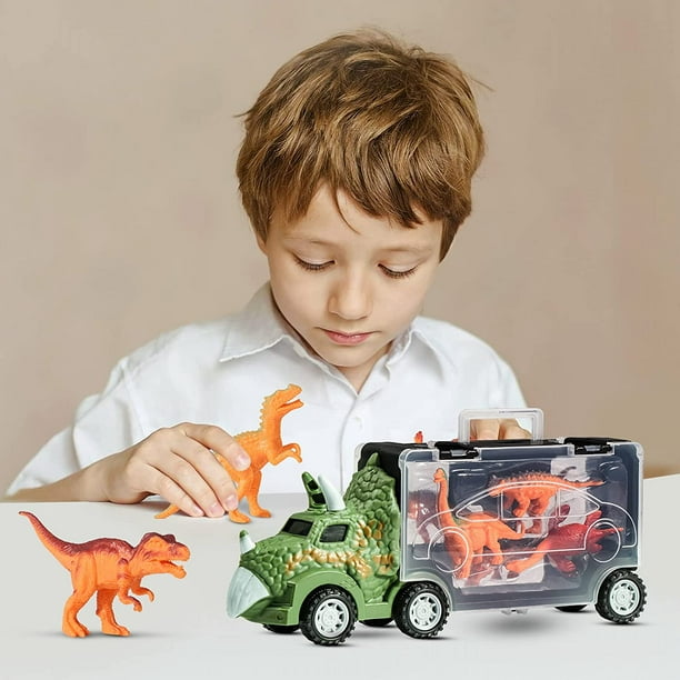 Jouet dinosaure, voiture pour enfants, 3 petits dinosaures au hasard, fille  et enfant, jouet dinosaure pour garçon de 3 ans (vert) 