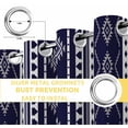 thumbnail image 4 of Navy Blue Boho Blackout Curtains for Bedroom, Vintage Ethnic Tribe Retro Abstract Art Thermal Insulated Kitchen Drapes with Grommets, Light Blocking Window Treatment, 2 Panels 42" x 63", 4 of 7