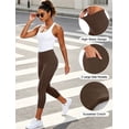 thumbnail image 3 of NELEUS Womens Plus Size High Waist Capri Yoga Leggings Cropped Pant for Workout with Two Pockets,Coffee Brown,US Size 3XL, 3 of 11