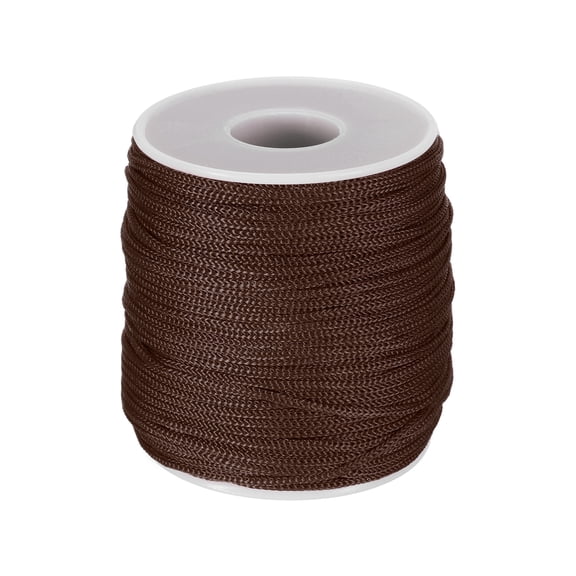 Uxcell 5/64 Inch Polypropylene Rope Braided Ropes, 255ft Dark Brown Nylon Rope Hollow Utility Cord for Clothesline, Camping, Hiking, Outdoor