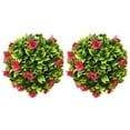 thumbnail image 1 of 2Pcs Spring Artifical Flower Ball Outdoot Plant Faux Plastic Floral Greenery Shrubs Hanging Plant Plant for Home Office Balcony Window Garden Party Decoration,7 Inch, 1 of 5