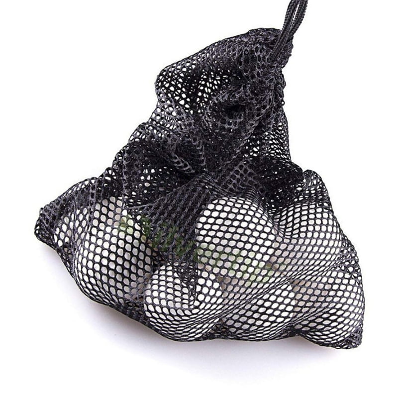 Outdoor Sport Nylon Mesh Bag Pouch Golf Tennis Balls Holder Golf Balls  Storage Clasp Training Aid Bag(not include golf ball）