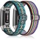 thumbnail image 1 of 2 Pack Elastic Band for Fitbit Charge 4/Charge 3SE/Fitbit Charge 3 Bands for Women Men, Adjustable Stretch Breathable Nylon Fabric Pattern Replacement, 1 of 4