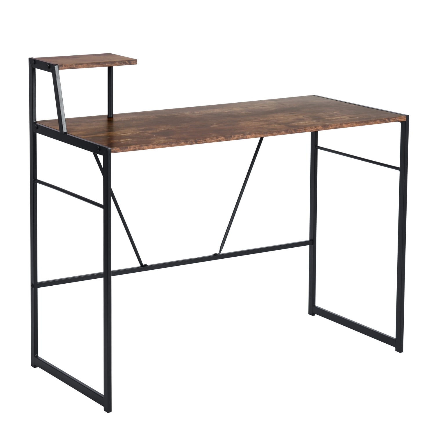 Kepooman Computer Desk, Modern Simple Style Desk for Home Office, Sturdy Writing Desk, Walnut Color Kepooman Computer Desk, Modern Simple Style Desk for Home Office, Sturdy Writing Desk, Walnut Color