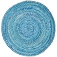 thumbnail image 2 of SAFAVIEH Braided Calvin Transitional Cotton Reversible Area Rug, Turquoise, 4' x 4' Round, 2 of 11