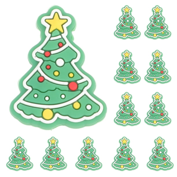 ColoMX 20 piezas cuentas en forma de árbol de Navidad, pequeñas manualidades, cuentas para hacer pulseras creativas DIY