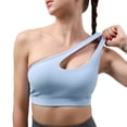 thumbnail image 5 of Ropa interior deportiva de un hombro para mujer, 2 piezas, ropa interior para ejercicio y Yoga, top corto Sexy con soporte medio, 5 of 5