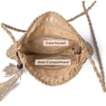 thumbnail image 4 of Bolso de Hombro LIUYMXG Cruzado Marrón Claro con Borlas Tejidas de Rafia, 4 of 5