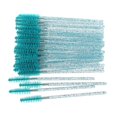 thumbnail image 1 of 100 Uds varilla de cristal desechable cepillo de pestañas portátil suave pelo peine para pestañas sólido Pavo Real azul varilla espiral cepillo herramienta de maquillaje Feliz Sencillez, 1 of 2