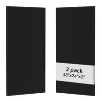 Olenyer Acoustic Wall Panels for Interior Wall Decor,48"x24"x2" Fiberglass Sound Dampening Absorbing Panels Acoustical Panels(Black,2 Pack)