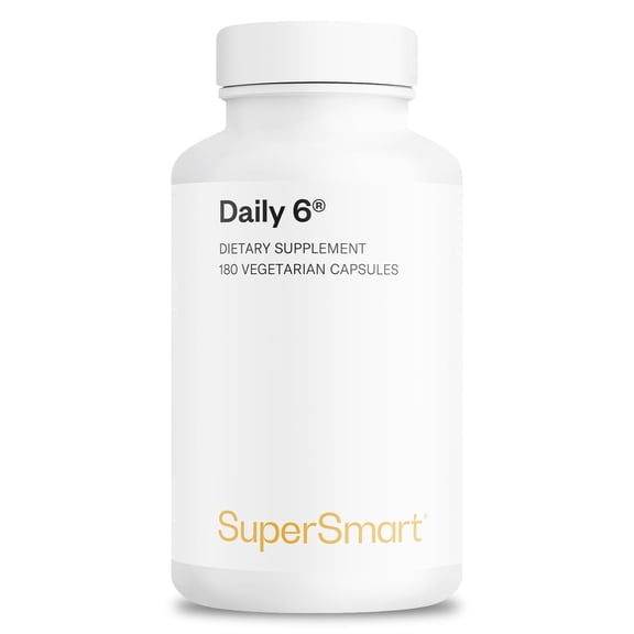 Supersmart - Daily 6 - Multivitamin for Men & Women - 55 Vitamins, Minerals & Antioxidants Supplement | 90 Vegetarian Capsules