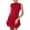 Red, variant on Staron Women's Mock Neck Sleeveless Ruched Waist A-Line Mini Dress Cocktail Party Casual Elegant Solid Color Flare Dress, Pink M