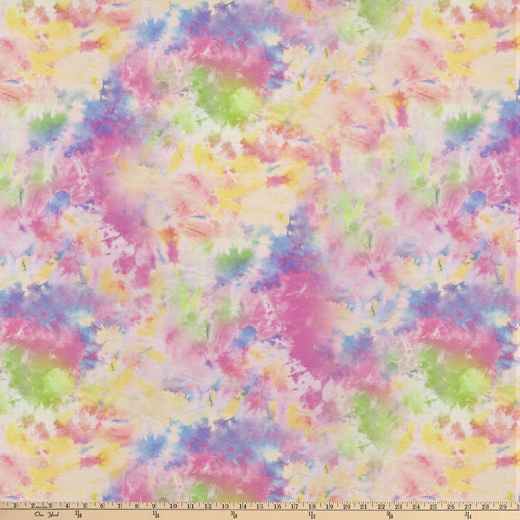 David Textiles 58" Poly-Spandex Tie-Dye Grunge Fabric By the Yard, Pastel