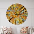 thumbnail image 2 of Designart 'Tree Tops in Autumn Forest ' Rustic wall clock, 2 of 5