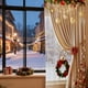 thumbnail image 5 of Cortinas estampadas para fiestas 2 piezas de cortinas estampadas en 2D planas rojas con copos de nieve y motivos, adecuadas para dormitorios y salones, 5 of 6