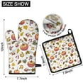 thumbnail image 4 of Fall Pumpkins Leaves Pattern Kitchen Oven Mitt and Pot Holder Sets 2 Pcs for Baking, Cooking and Grilling, Heat Resistant Up To 392 °F, 4 of 5