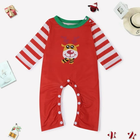 

Fiudx Toddler Baby Boys Girls Christmas Fashion Cute Print Romper Family Parent-child Wear Baby New 748