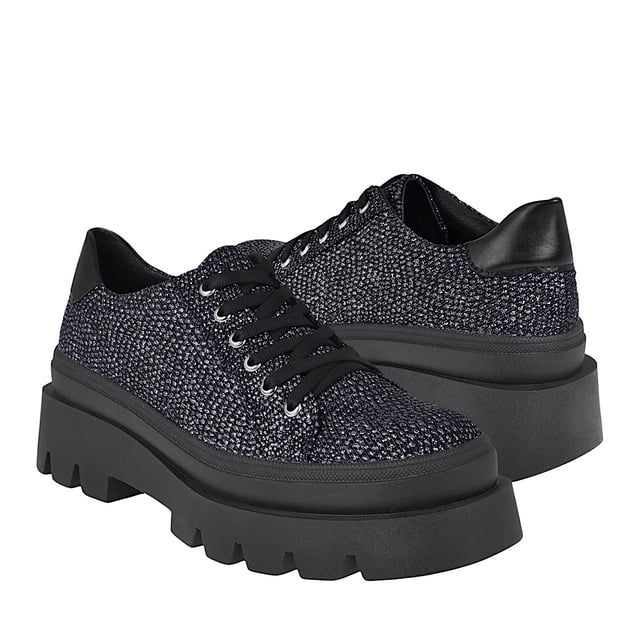 ZAPATOS CASUALES DAMA STYLO 153-00 GLITTER NEGRO