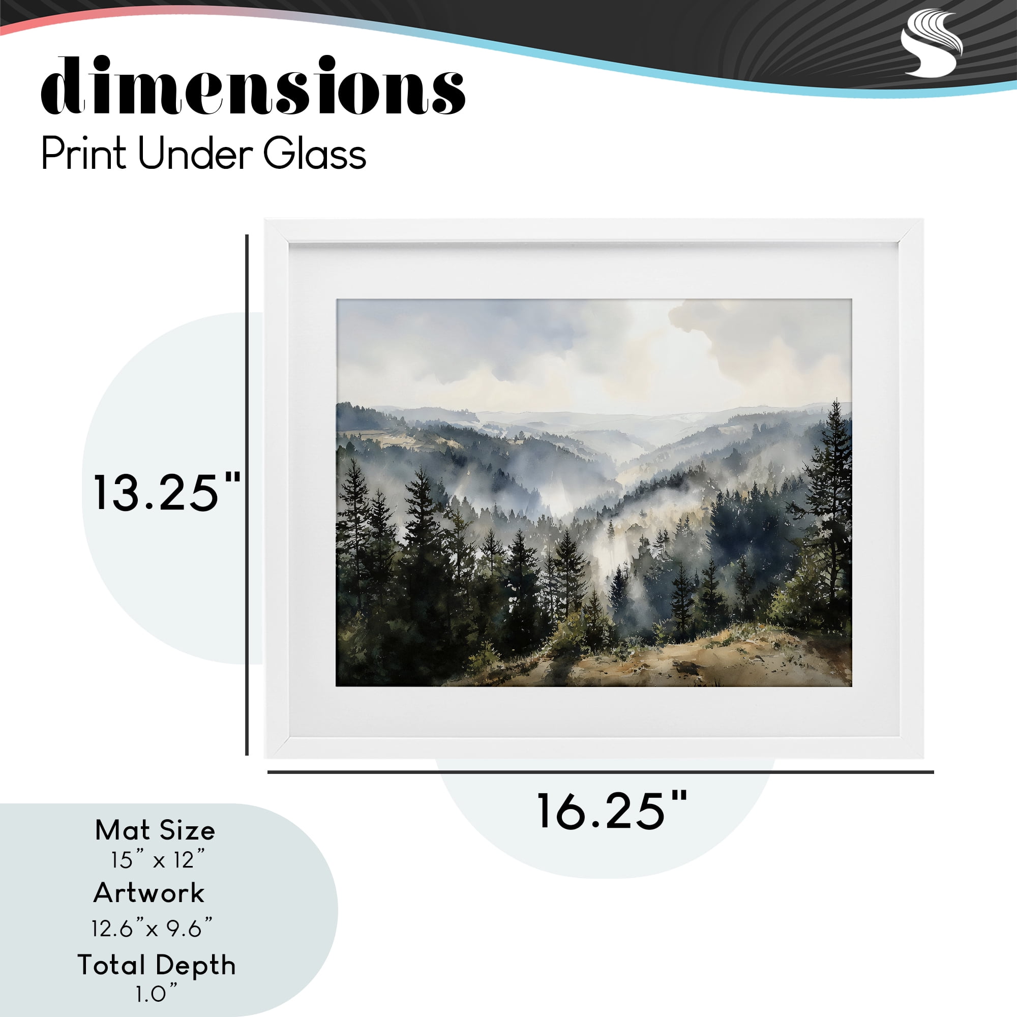 Stupell Industries Misty Tree Tops Vista White Framed Print Under Glass, design by Franklyn Gregory