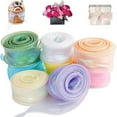 thumbnail image 4 of SMKE 8Pc Wired Organza Ribbon,Sheer Chiffon Fabric,Craft Decor Ribbon,Wedding Bouquet Wrap,Gift Wrapping Ribbon,Christmas Garland Trim,Valentine'S Bow Accent,Sparkly Sheer Fabric,Metallic-Edge Decor, 4 of 9