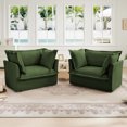 thumbnail image 2 of Chenille Armchairs, Deep Seat Accent Chair Set for Living Room, Reading Room, Bedroom and Working Spaces, Armchair Sets with Large Soft Pillows, 2 of 8