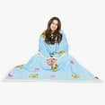 thumbnail image 4 of Tirrinia Sherpa Wearable Blanket for Adult Women and Men, Super Soft Comfy Warm Plush Throw with Sleeves, TV Blanket, Wrap Robe Cover for Sofa, Couch, Blue Avocado Dog, 55" x 72'', 4 of 7