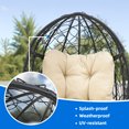 thumbnail image 5 of Dextrus Outdoor Rocking Wicker Egg Chair with Cushioned Comfort, 250lb Capacity, Anti-Slip, Black+Beige, 5 of 10