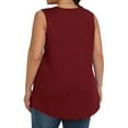 thumbnail image 6 of Olyvenn Stylish Summer Tank Tops for Women Plus Size Loose Fit Pleated Crew Neck Sleeveless Shirts Oversized Casual Workout Beach Tees Wine XL, 6 of 6