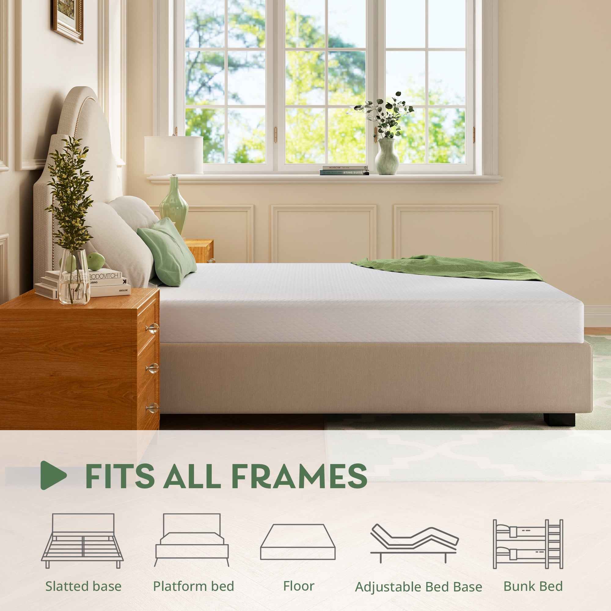 EGOHOME Ego Snoova 8 inch Full Size Mattress, Cooling Gel Memory Foam Mattress in a Box, Medium