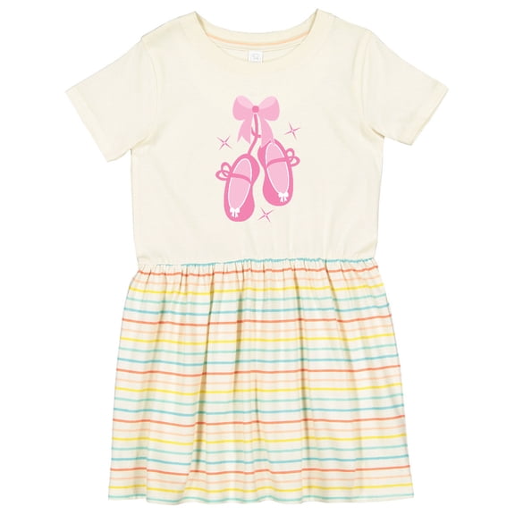 Inktastic Ballerina Pink Ballet Slippers Girls Toddler Dress