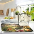 thumbnail image 5 of Flowers with Sun Dish Drying Mat Microfiber Kitchen Pad Large Counter Absorbent Dish Mats Drainer Rack 16"x18", 5 of 7