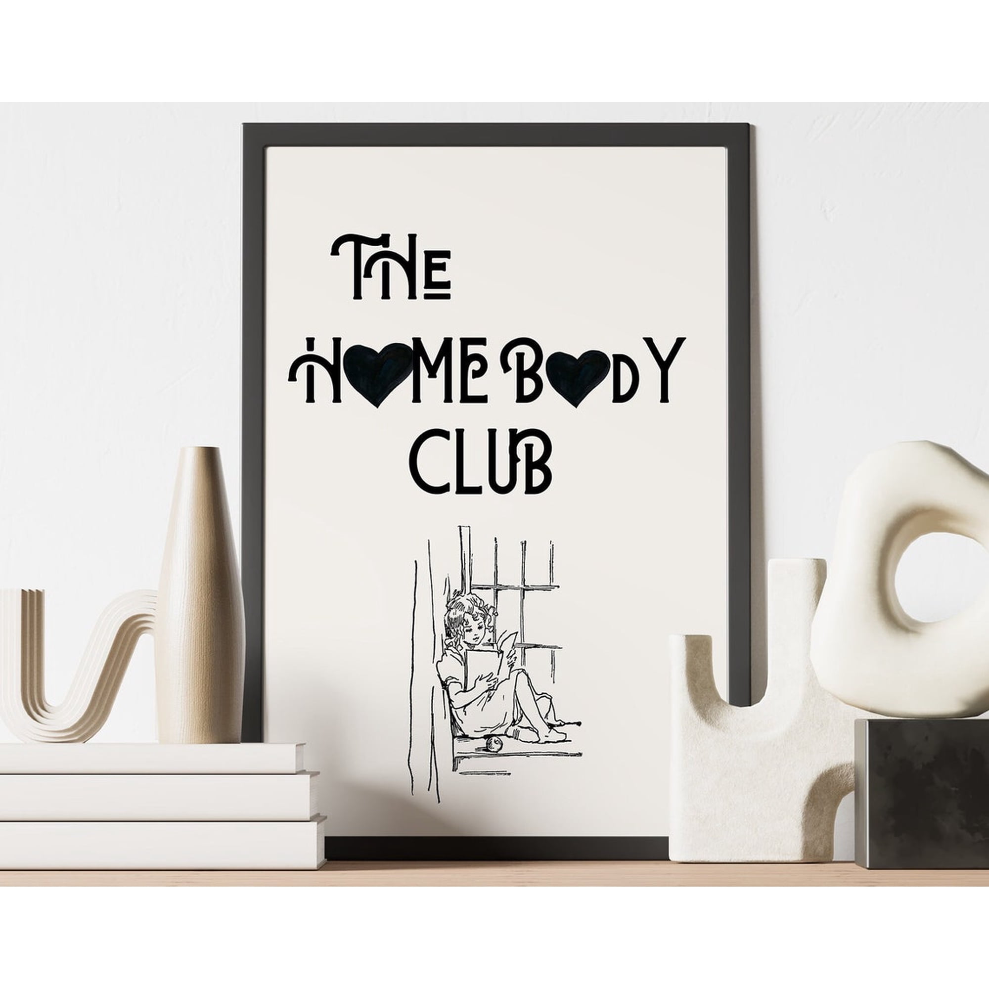 Minimalist The Homebody Club Poster Trendy Wall Decor Cute Quote Aesthetic Print Vintage Apartment Decor Wall Art Modern Wall Decor 8x12 UNFRAMED