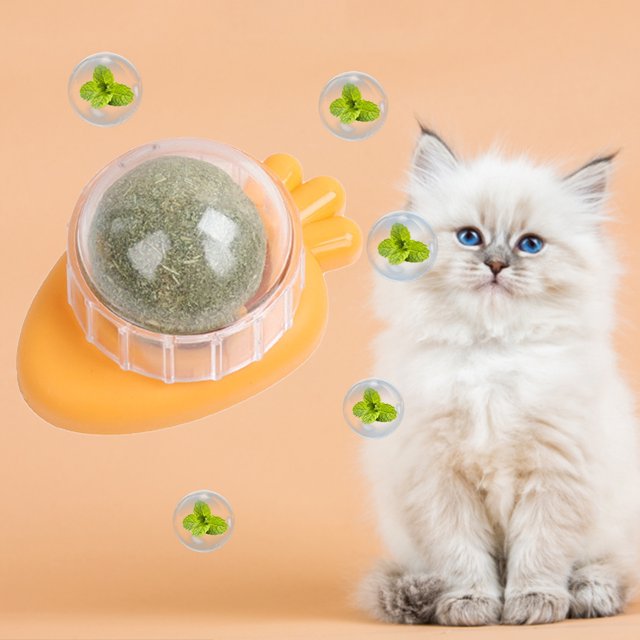 Juguetes de hierba gatera de zanahoria, golosinas, bolas de hierba gatera saludables para lamer, suministros para gatos (naranja)
