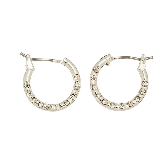 Women's Silver Hoop with Stone Ear Sense Earrings by Howard's