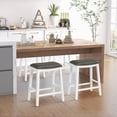 thumbnail image 6 of Gymax 4PCS 26'' Upholstered Counter Height Bar Stool PVC Leather Saddle Stool Gray + White, 6 of 10
