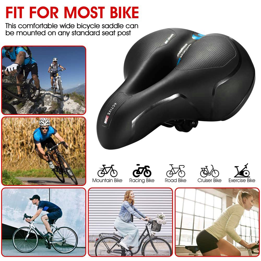 COSMONIC Comfortable Bike Seat Cushion -Bicycle Seat for Men Women with Dual Shock Absorbing Ball Memory Foam Waterproof Bicycle Saddle Universal Fit for Stationary/Exercise/Indoor/Mountain/Road Bikes - image 2 of 6