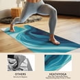thumbnail image 4 of Teal and Gold Marble Ink Swirls Pattern Hot Yoga Mat Towel Non Slip for Hot Yoga - Quick-Drying Yoga Mat Cover with 4 Corner Pockets with Travel Bag - Hot Yoga Towel Non Slip 70"x26", 4 of 6